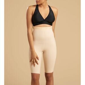 Marena Recovery High Waist Girdle Shorts Double Zipper Nude Beige Size Large